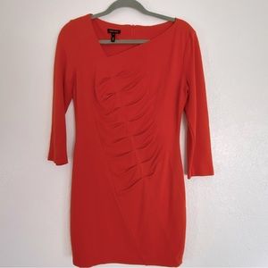 **sold***Escada Dress Long Sleeves Orange/Red Size 40